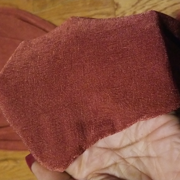 Rust and white colored party dress - Picture 3 of 4